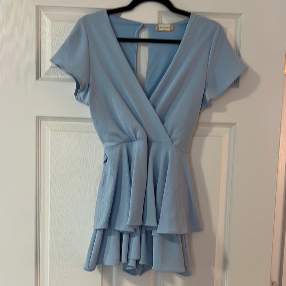 Light Blue Wrap romper